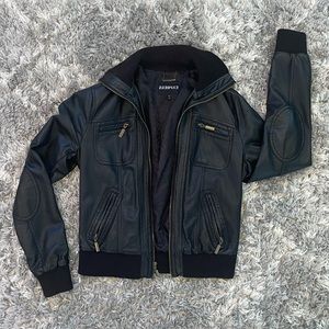 Express Faux Leather Bomber Jacket